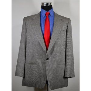 LeBaron 43L Sport Coat Blazer Suit Jacket Black Li